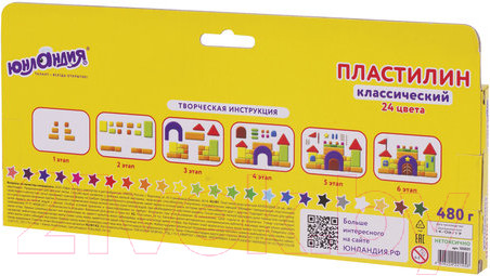 Изображение товара Пластилин Юнландия Юнландик-архитектор / 105031 (24цв)