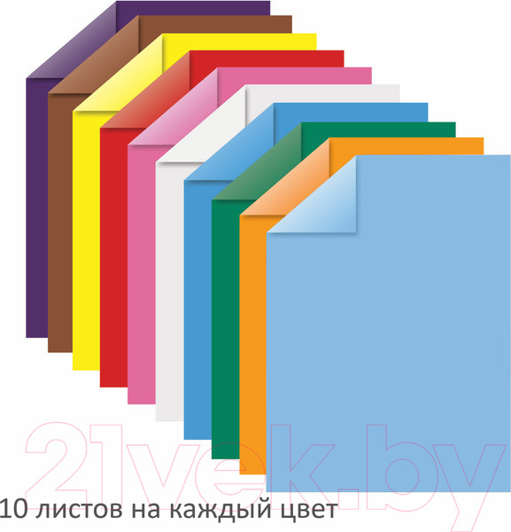 Изображение товара Набор цветной бумаги Юнландия 129891 (100л)