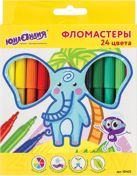 Изображение товара Фломастеры Юнландия Экзотика / 151423 (24шт)