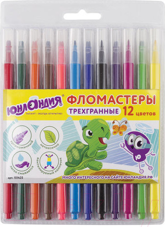 Изображение товара Фломастеры Юнландия Зоопарк / 151425 (12шт)