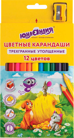 Изображение товара Набор цветных карандашей Юнландия Сказочный мир / 181370 (12цв)