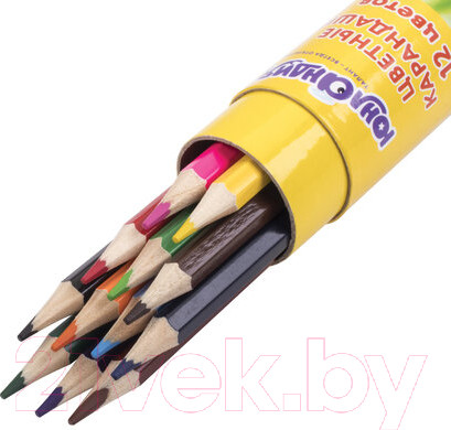 Изображение товара Набор цветных карандашей Юнландия Мир животных / 181374 (12цв)