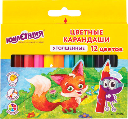 Изображение товара Набор цветных карандашей Юнландия Малыши-карандаши / 181376 (12цв)