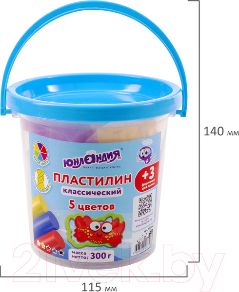 Изображение товара Пластилин Юнландия 105860 (5цв)