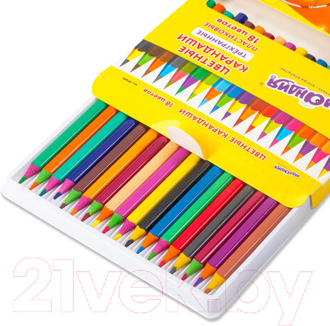 Изображение товара Набор цветных карандашей Юнландия Карнавал / 181685 (18цв)