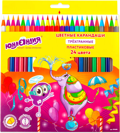 Изображение товара Набор цветных карандашей Юнландия Карнавал / 181686 (24цв)