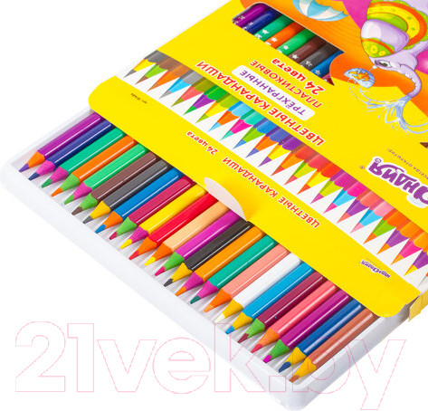 Изображение товара Набор цветных карандашей Юнландия Карнавал / 181686 (24цв)