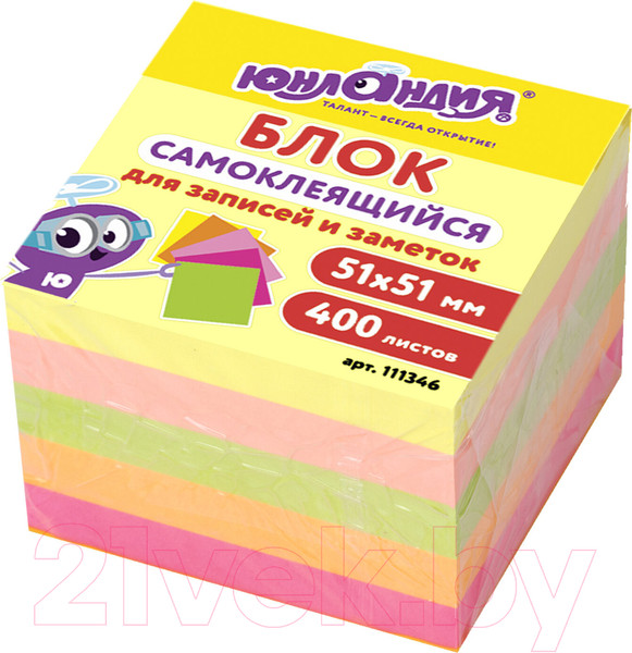 Изображение товара Блок для записей Юнландия Неоновый / 111346