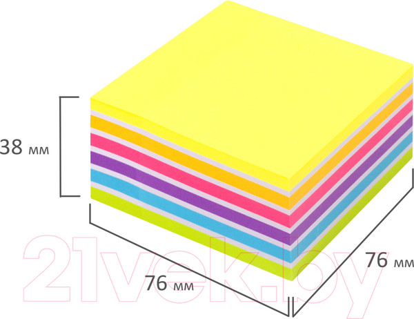 Изображение товара Блок для записей Юнландия Неоновый / 111351