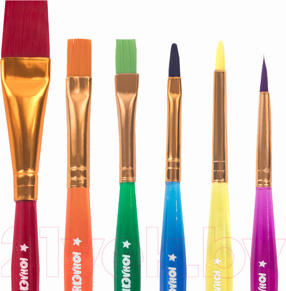 Изображение товара Набор кистей Юнландия Синтетика / 200890 (6шт)