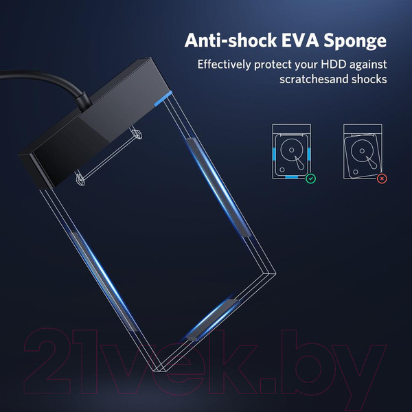 Изображение товара Бокс для жесткого диска Ugreen US221 / 30847 (черный)