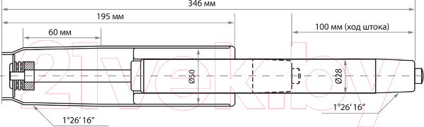 Изображение товара Газовый лифт мебельный Brabix A-100 346 d50 / 532001 (черный)