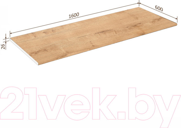 Изображение товара Столешница Кортекс-мебель 1600x600x26 (дуб бунратти)