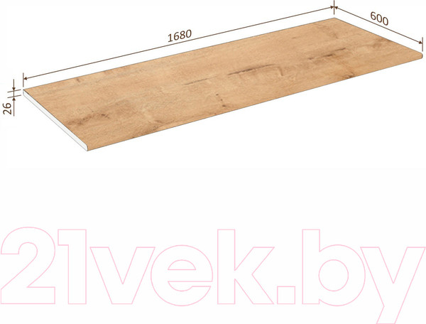 Изображение товара Столешница Кортекс-мебель 1680x600x26 (дуб бунратти)
