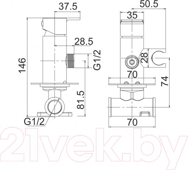 Изображение товара Гигиенический душ со смесителем Gross Aqua Bidet Evo GA042602MW