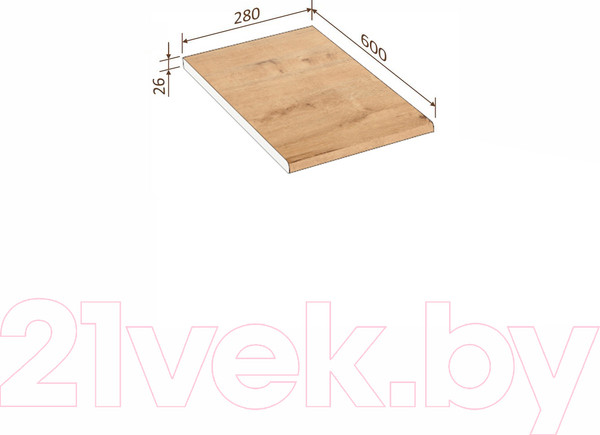 Изображение товара Столешница Кортекс-мебель 280x600x26 (дуб бунратти)