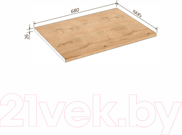 Изображение товара Столешница Кортекс-мебель 680x600x26 (дуб бунратти)