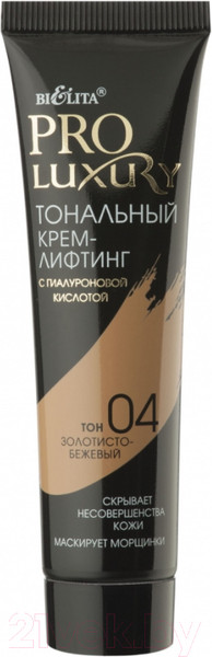 Изображение товара Тональный крем Belita Proluxury с гиалуроновой кислотой тон 04 золотисто-бежевый (30мл)