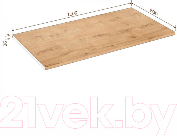Изображение товара Столешница Кортекс-мебель 1100x600x26 (дуб бунратти)