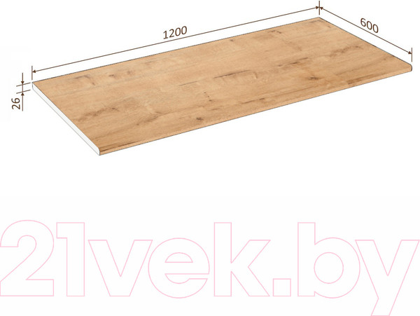Изображение товара Столешница Кортекс-мебель 1200x600x26 (дуб бунратти)