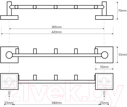 Изображение товара Крючок для ванной Bemeta Beta 132105112