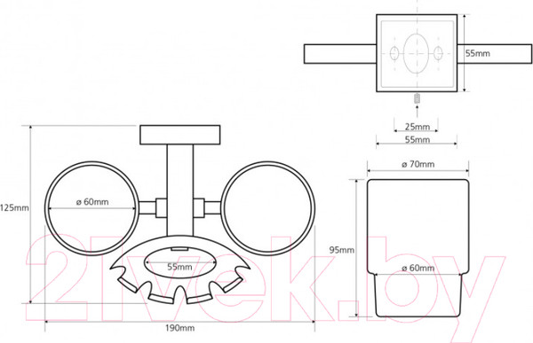 Изображение товара Набор стаканов для зубной щетки и пасты Bemeta Beta 132110042