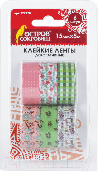 Изображение товара Набор лент декоративных Остров Сокровищ 227270 (6шт, ассорти)