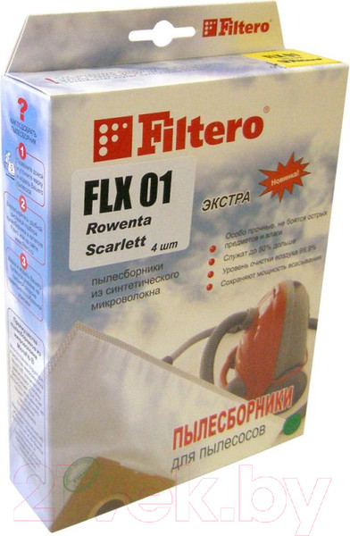 Изображение товара Комплект пылесборников для пылесоса Filtero Экстра FLX 01 (4шт)