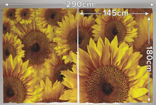 Изображение товара Комплект штор JoyArty Подсолнухи / pox_9855 (145x180)