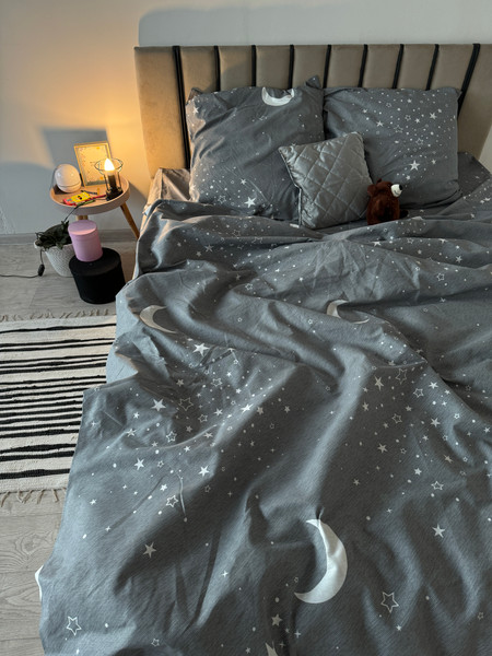 Изображение товара Пододеяльник Samsara Звездное небо на сером фоне 147По-3