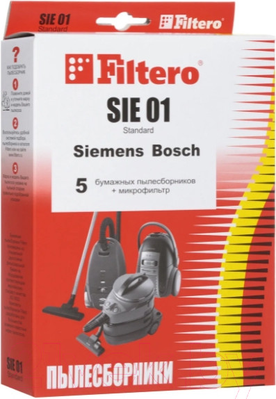 Изображение товара Комплект расходных материалов для пылесоса Filtero Standard SIE 01 (5шт)