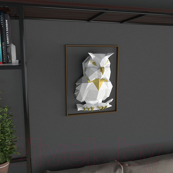 Изображение товара Объемная модель Paperraz Сова Пухля / PP-1SOV-2WG (белая)