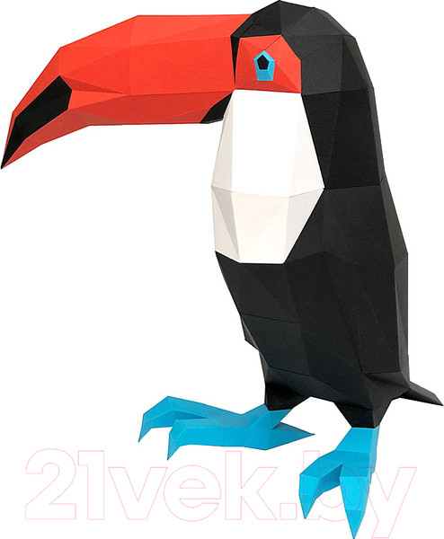 Изображение товара Объемная модель Paperraz Тукан / PP-2TUK-BWS