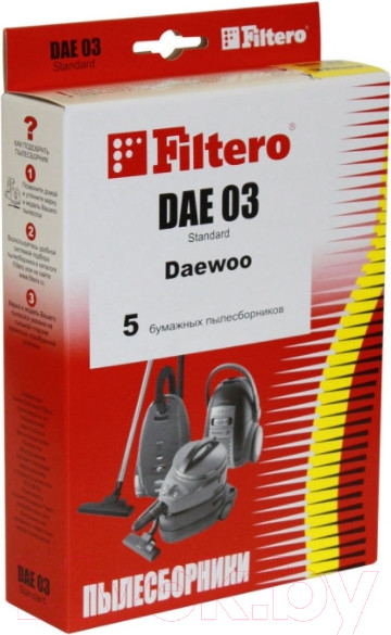 Изображение товара Комплект пылесборников для пылесоса Filtero Standard DAE 03 (5шт)