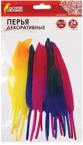 Изображение товара Набор перьев декоративных Остров Сокровищ Сокровищ / 661381 (24шт)