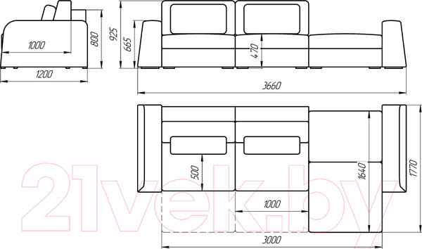 Изображение товара Диван Lama мебель Леон (Opera Cream)