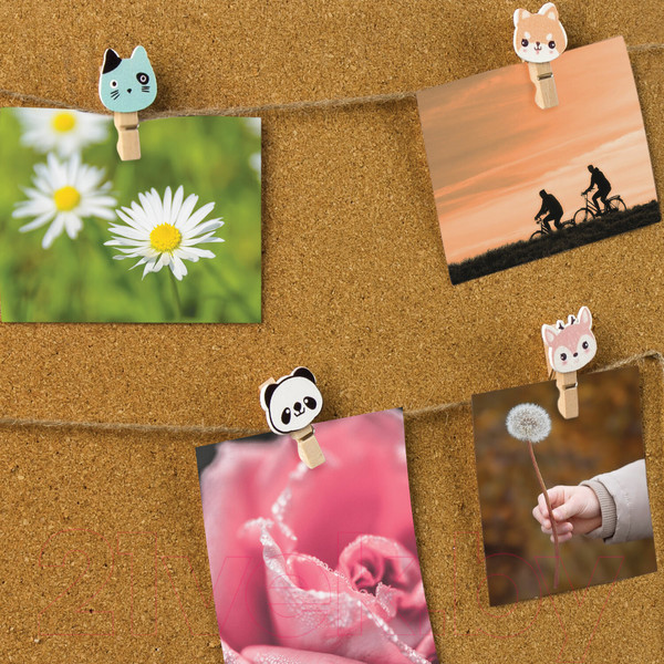 Изображение товара Набор прищепок декоративных Остров Сокровищ Забавные животные / 662672 (10шт, ассорти)