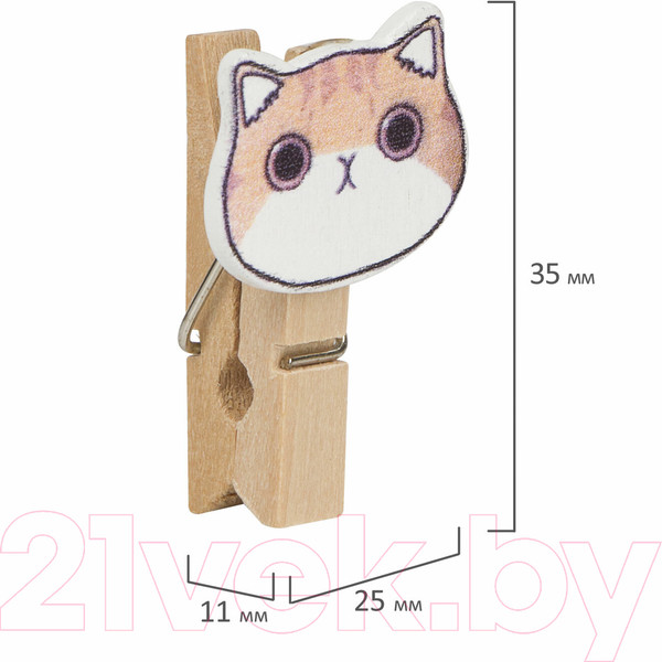 Изображение товара Набор прищепок декоративных Остров Сокровищ Котики / 662673 (10шт, ассорти)