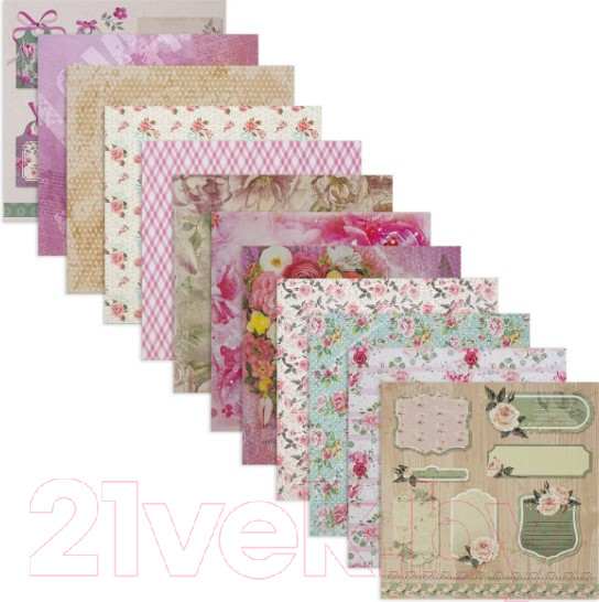 Изображение товара Набор бумаги для скрапбукинга Остров Сокровищ Шебби-шик / 662764 (12л)