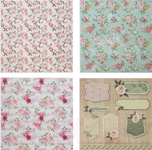 Изображение товара Набор бумаги для скрапбукинга Остров Сокровищ Шебби-шик / 662764 (12л)