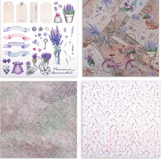 Изображение товара Набор бумаги для скрапбукинга Остров Сокровищ Прованс / 662765 (12л)