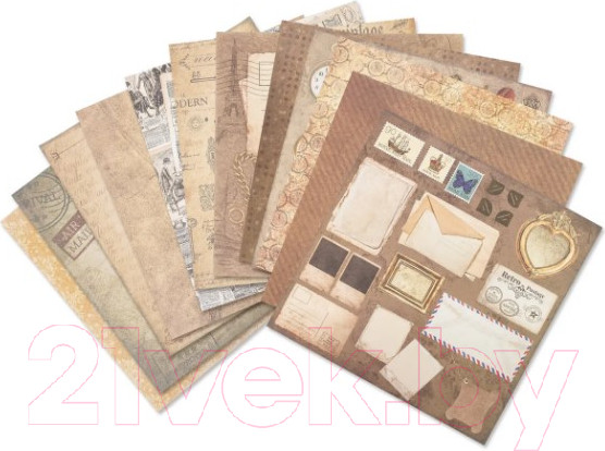 Изображение товара Набор бумаги для скрапбукинга Остров Сокровищ Ретро / 662767 (12л)