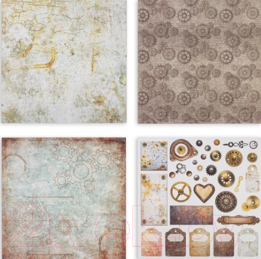 Изображение товара Набор бумаги для скрапбукинга Остров Сокровищ Стимпанк / 662769 (12шт)