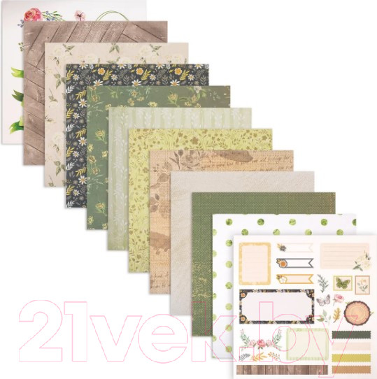 Изображение товара Набор бумаги для скрапбукинга Остров Сокровищ Рустик / 662770 (12л)