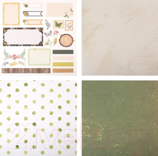 Изображение товара Набор бумаги для скрапбукинга Остров Сокровищ Рустик / 662770 (12л)