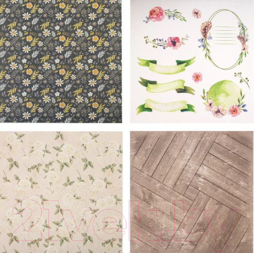 Изображение товара Набор бумаги для скрапбукинга Остров Сокровищ Рустик / 662770 (12л)