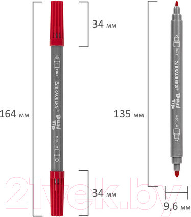 Изображение товара Фломастеры Brauberg Premium Dual-Tip / 151946 (10шт)