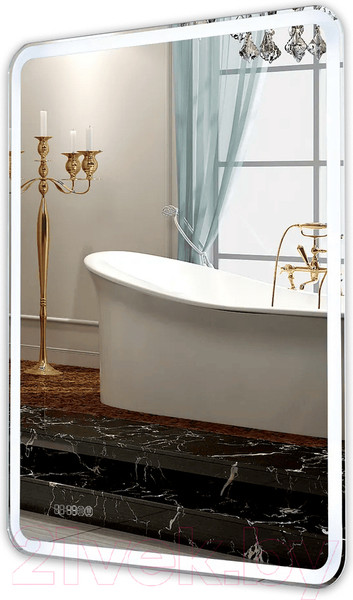 Изображение товара Зеркало Пекам Marta 1 60x80 / marta1-60x80spcl (с подогревом, подсветкой, сенсором на прикосновение и часами)