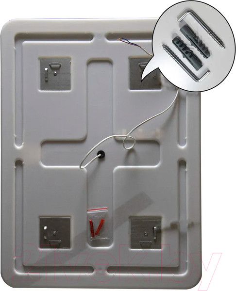 Изображение товара Зеркало Пекам Marta 1 60x80 / marta1-60x80spcl (с подогревом, подсветкой, сенсором на прикосновение и часами)