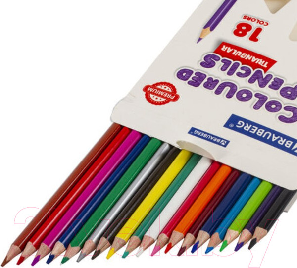 Изображение товара Набор цветных карандашей Brauberg Premium / 181652 (18цв)